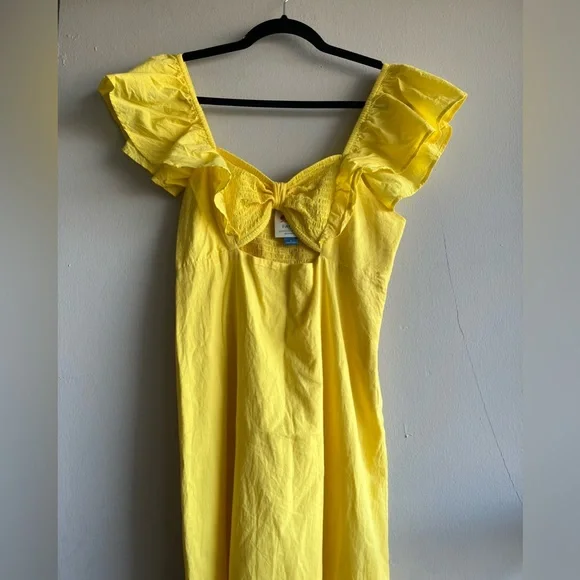 FARM Rio Yellow Midi Dress - Picture 4 of 13